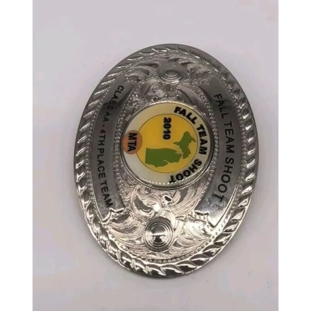 Custom Fall Team Shoot 2010 Class AA 4th Place Team Silver Belt Buckle